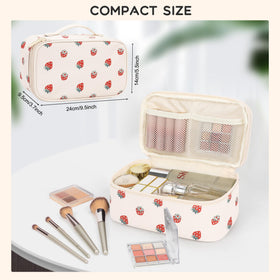 Relavel Small Makeup Bag showing double layer compartments