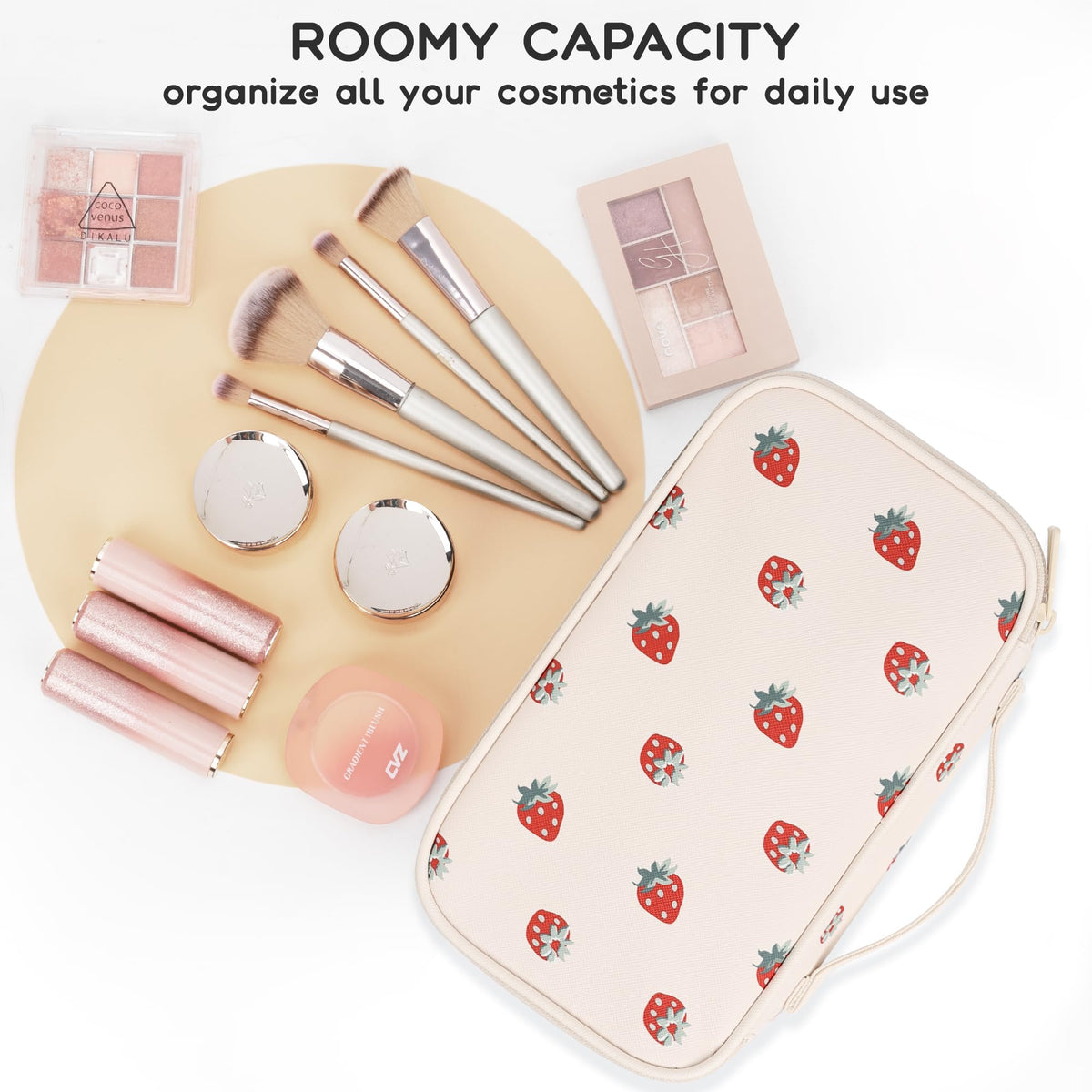Relavel Small Makeup Bag side view with zipper