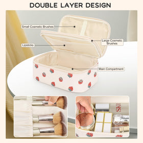 Relavel Small Makeup Bag with cosmetics organized inside