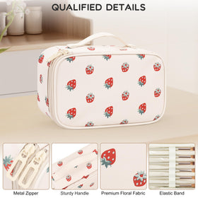 Relavel Small Makeup Bag with elastic slots and brush holders
