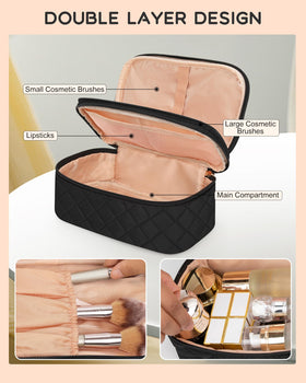 Relavel Small Travel Makeup Bag compact size comparison