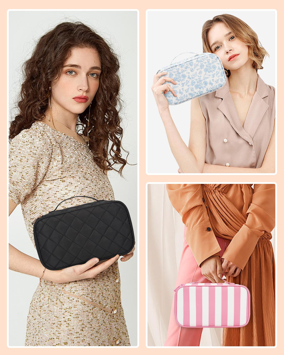 Relavel Small Travel Makeup Bag in use during travel