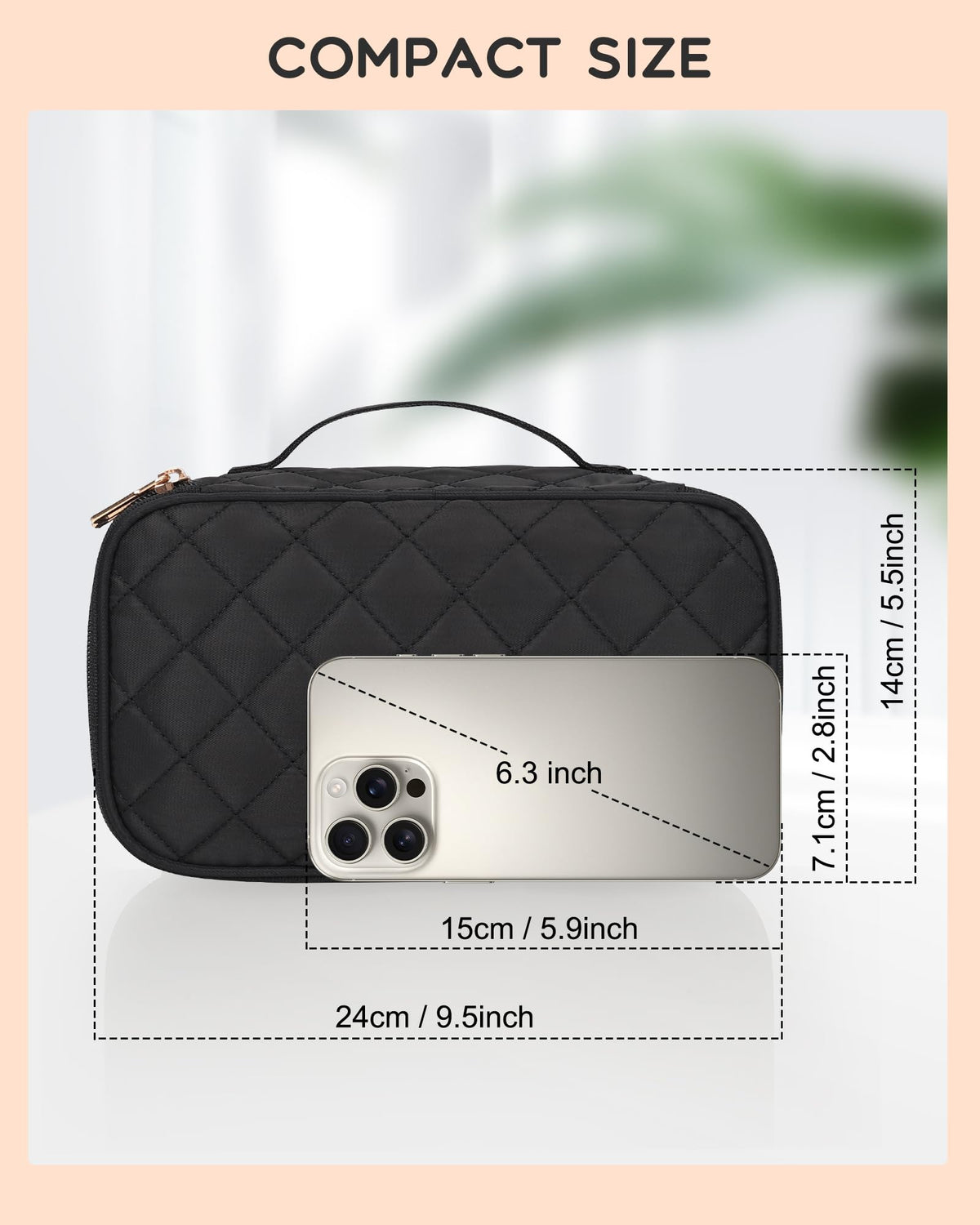 Relavel Small Travel Makeup Bag open showing compartments