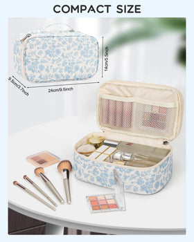 Relavel Travel Makeup Bag close-up of mesh pockets
