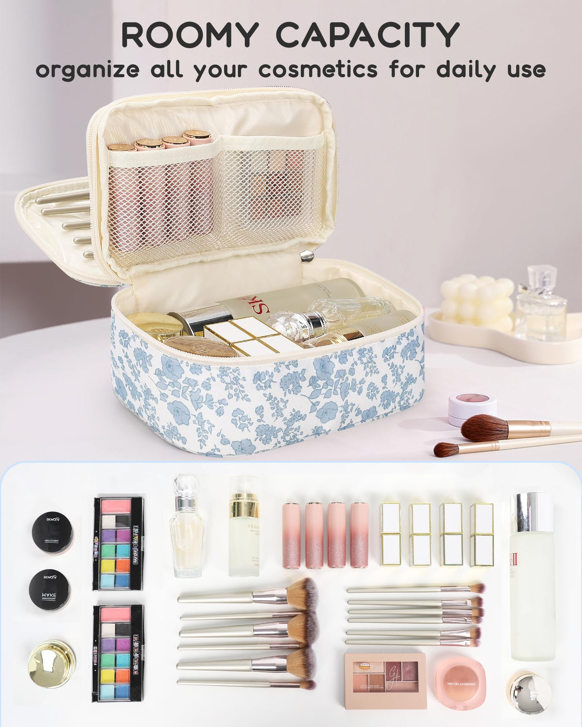 Relavel Travel Makeup Bag compact design
