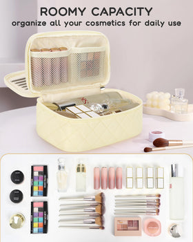 Relavel Travel Makeup Bag compact size compared to hand