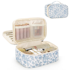Relavel Travel Makeup Bag floral design front view