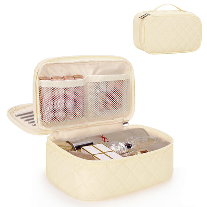 Relavel Travel Makeup Bag front view with compartments