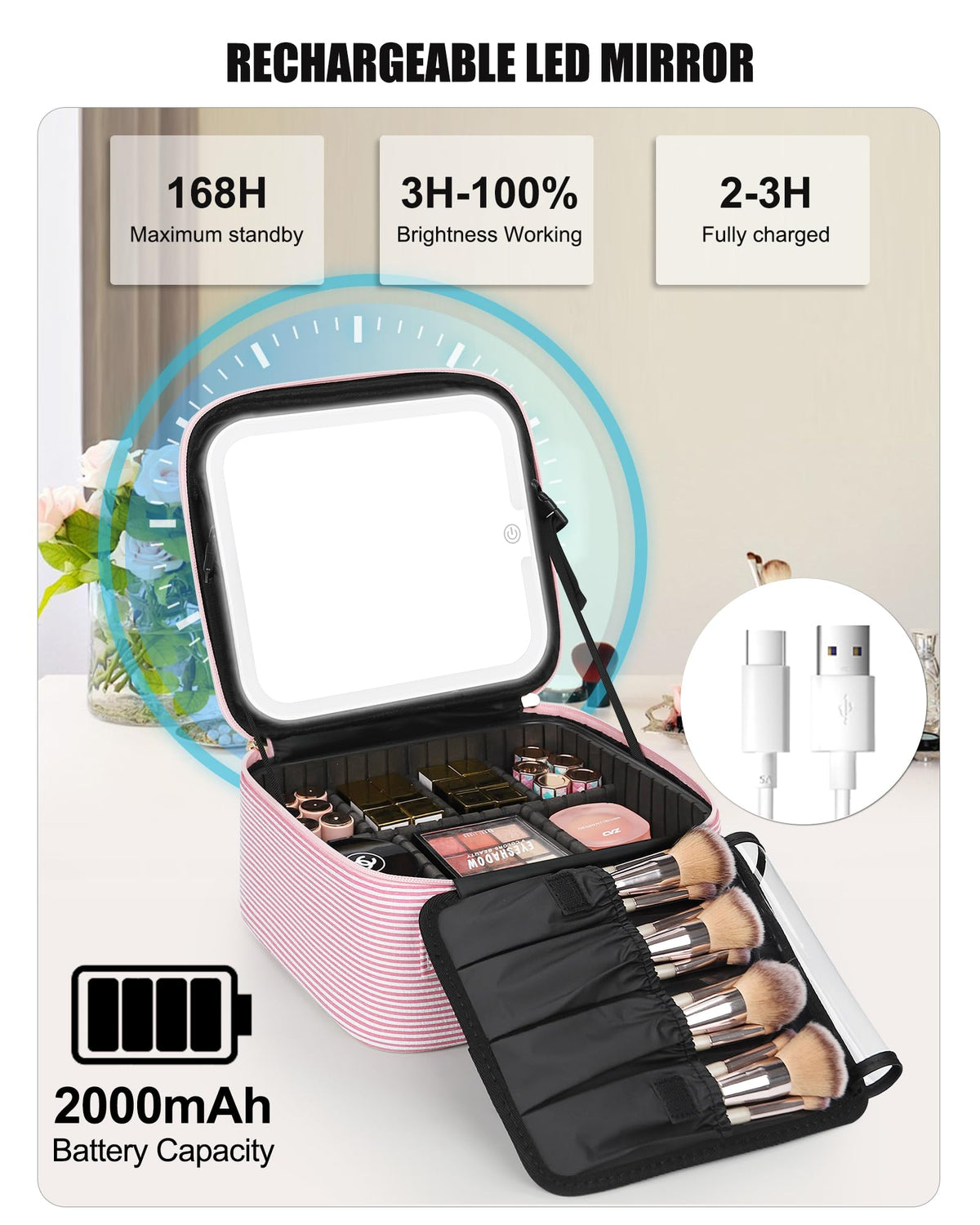 Relavel Travel Makeup Bag in a travel setting