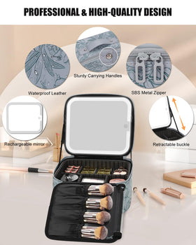 Relavel Travel Makeup Bag in use with cosmetics displayed