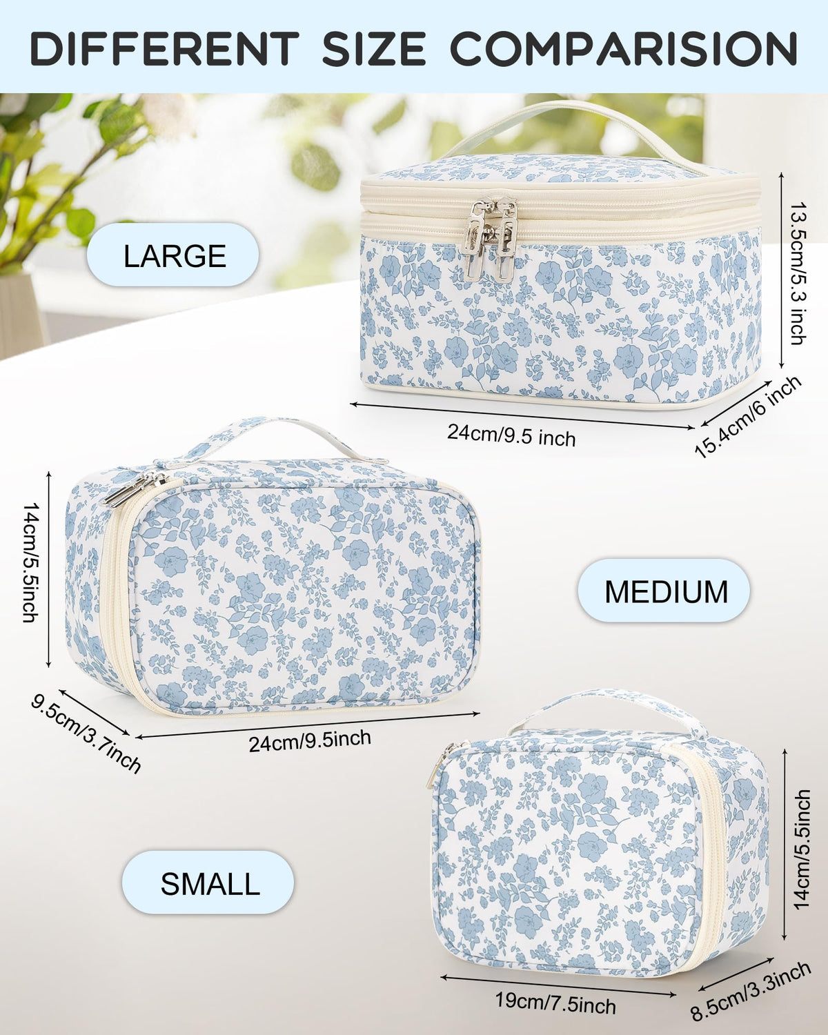 Relavel Travel Makeup Bag lifestyle scene on a vanity