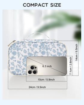 Relavel Travel Makeup Bag open showing compartments