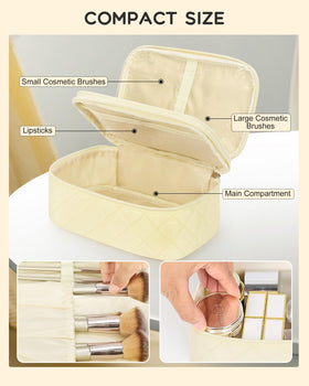 Relavel Travel Makeup Bag open with cosmetics inside
