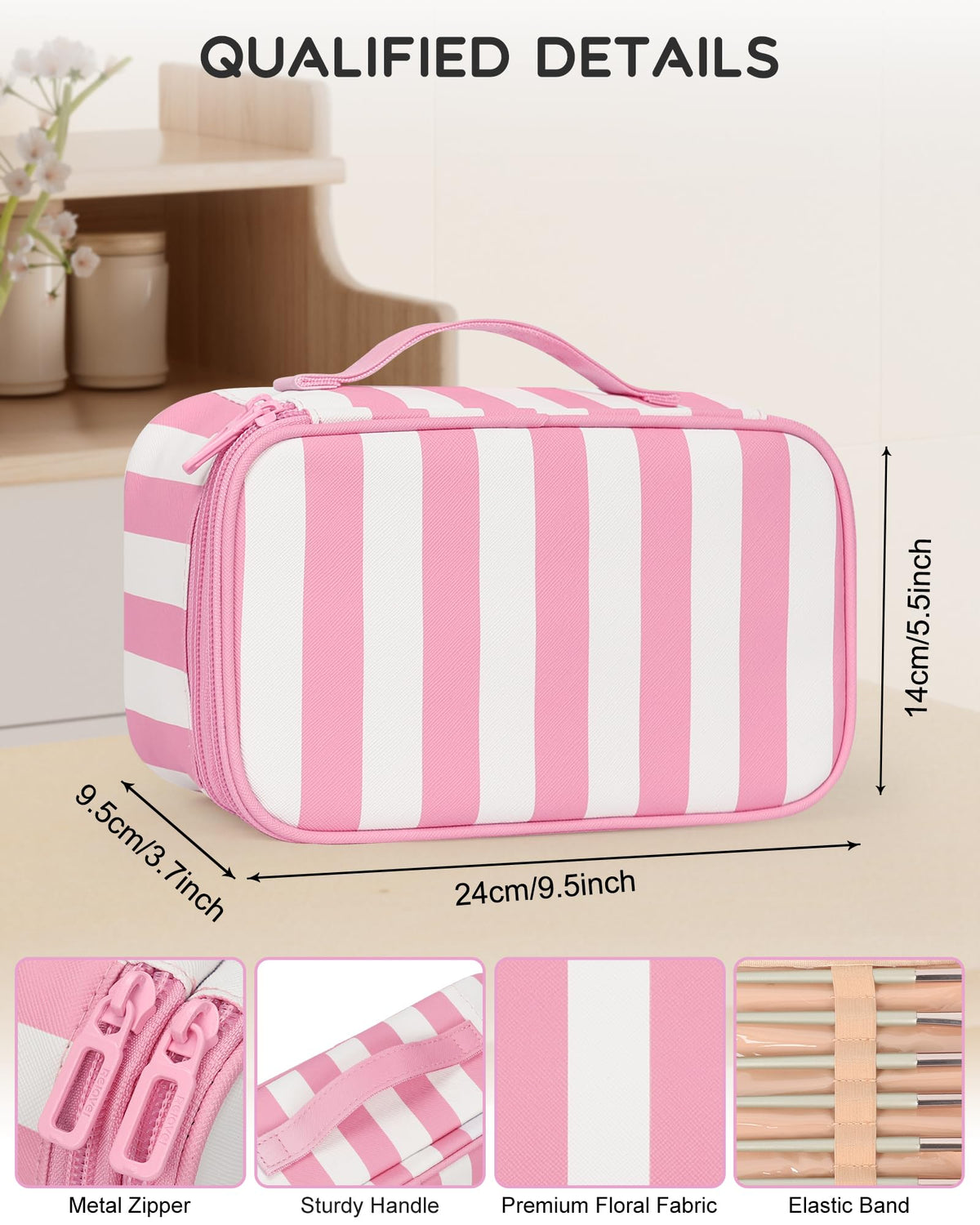 Relavel Travel Makeup Bag opened showing multiple compartments