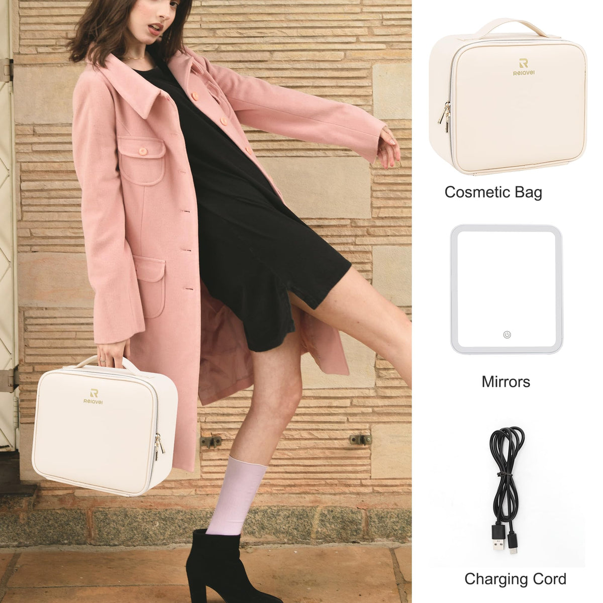 Relavel Travel Makeup Bag packaging details