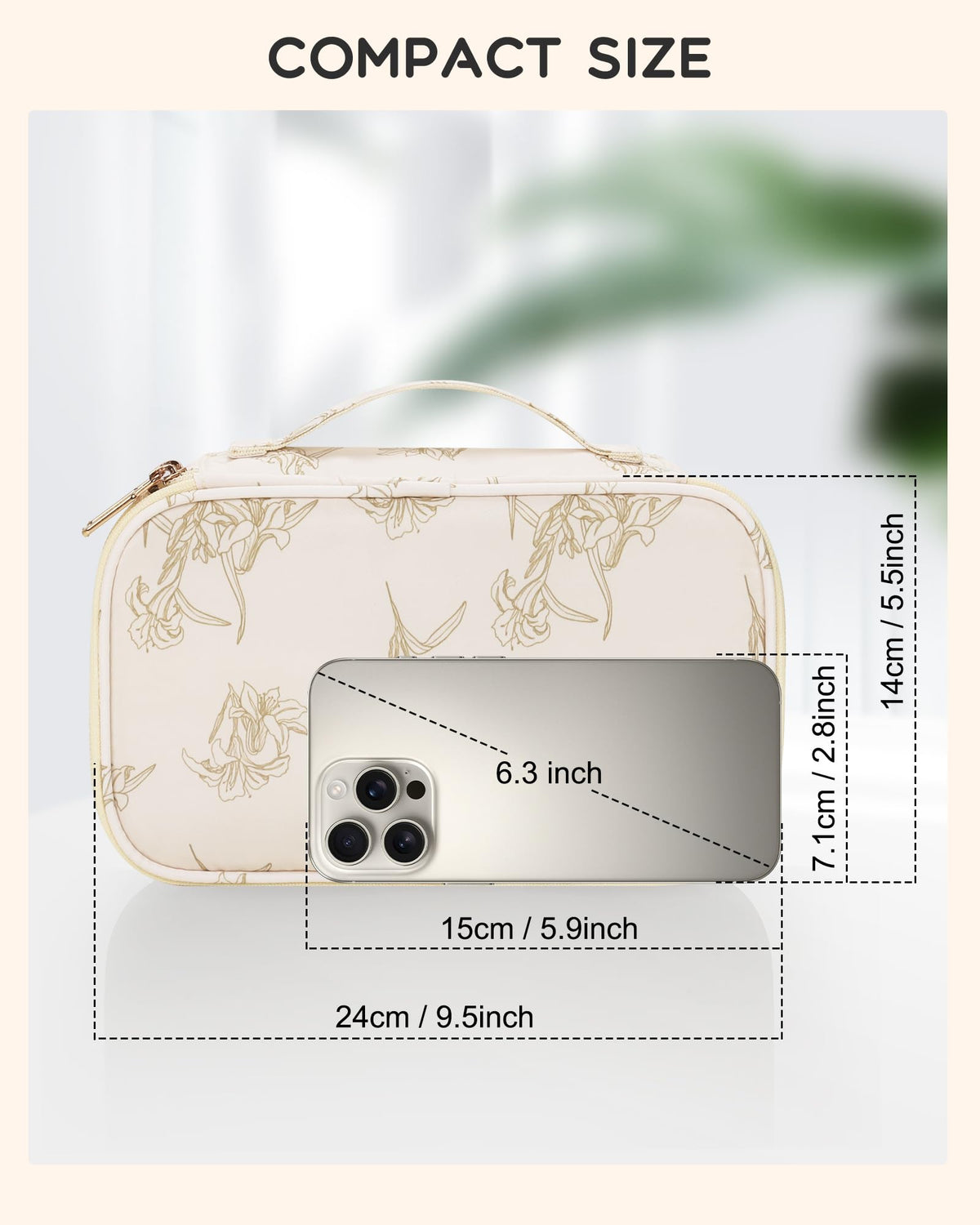 Relavel Travel Makeup Bag showing double-layer compartments