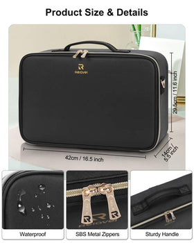 Relavel Travel Makeup Bag showing interior compartments