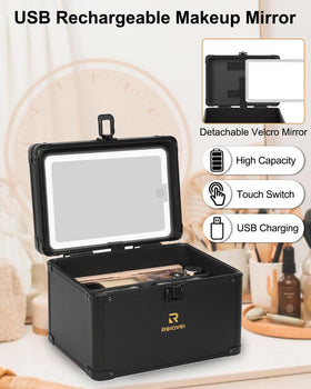 Relavel Travel Makeup Bag showing removable Velcro divider