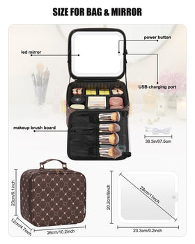 Relavel Travel Makeup Bag side view showing PU leather material