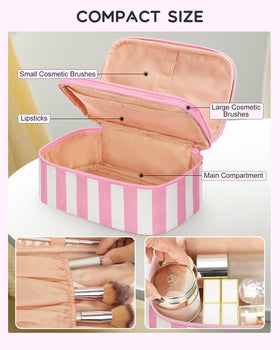Relavel Travel Makeup Bag side view with zipper