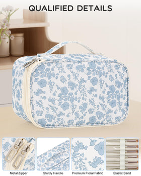 Relavel Travel Makeup Bag side view with zipper