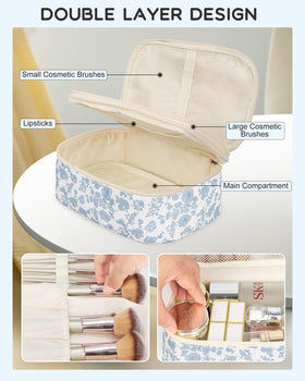 Relavel Travel Makeup Bag with brushes in holders