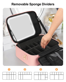 Relavel Travel Makeup Bag with detachable shoulder strap