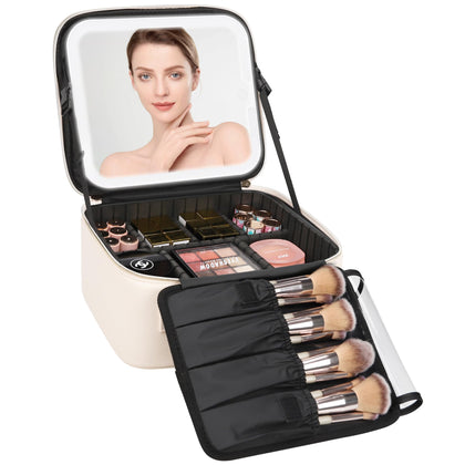 Relavel Travel Makeup Bag with LED mirror front view