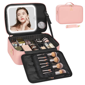 Relavel Travel Makeup Bag with LED mirror front view