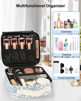 Relavel Travel Makeup Case floral pattern detail