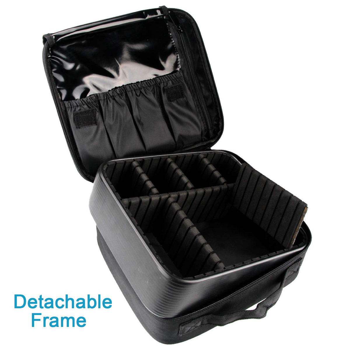 Relavel Travel Makeup Train Case closed with zipper