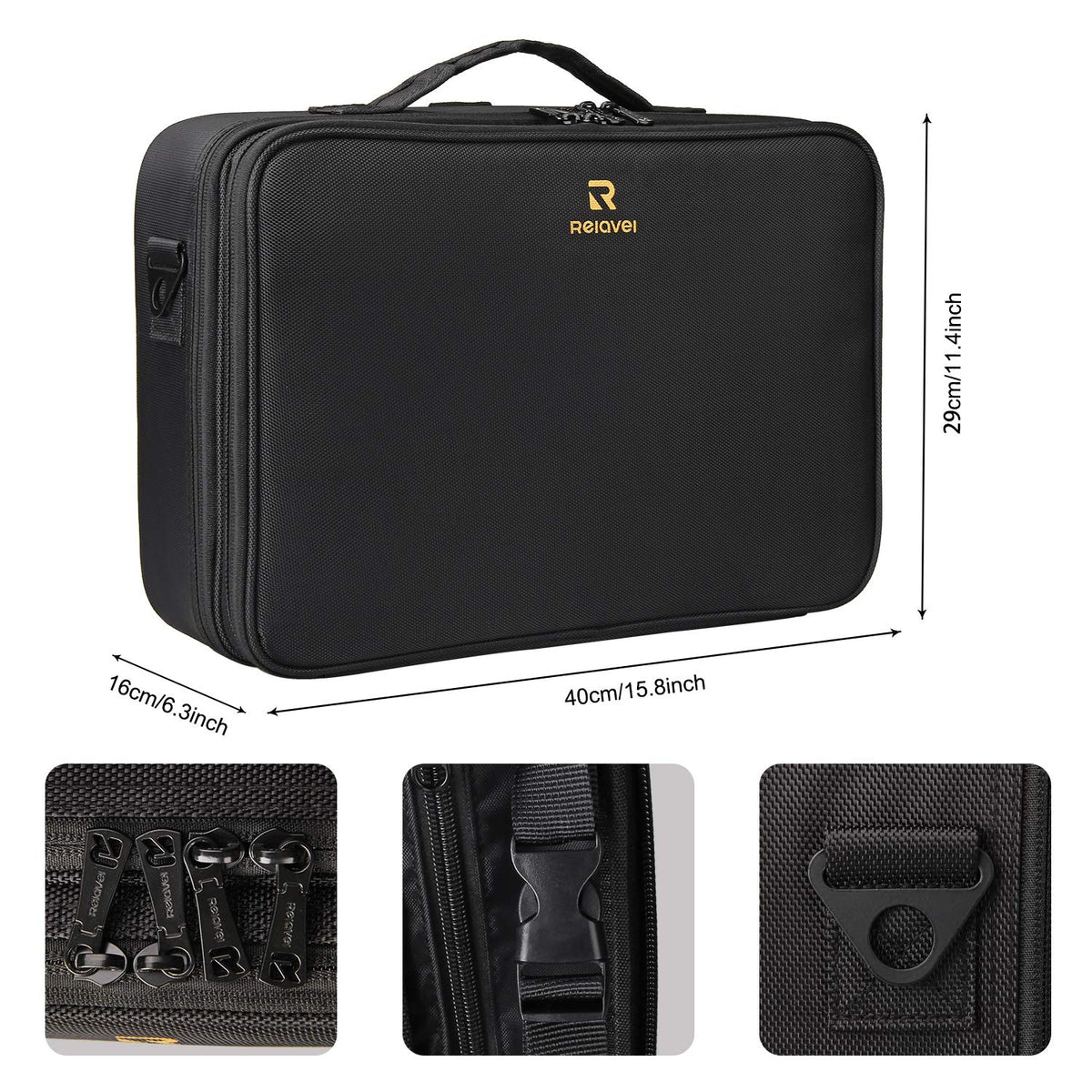 Relavel Travel Makeup Train Case compact storage for jewelry and accessories