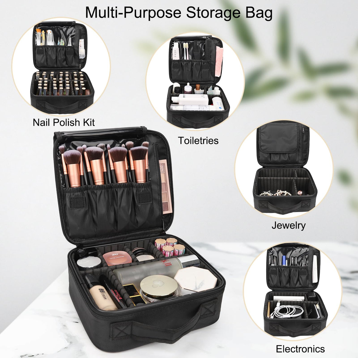 Relavel Travel Makeup Train Case detail of high quality fabric