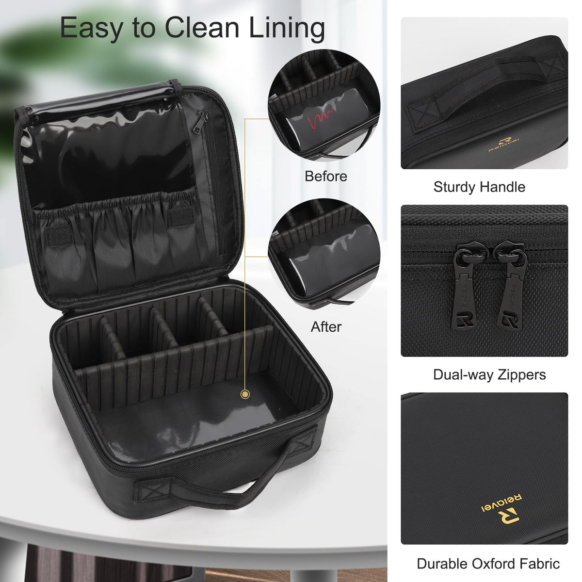 Relavel Travel Makeup Train Case portable design for travel