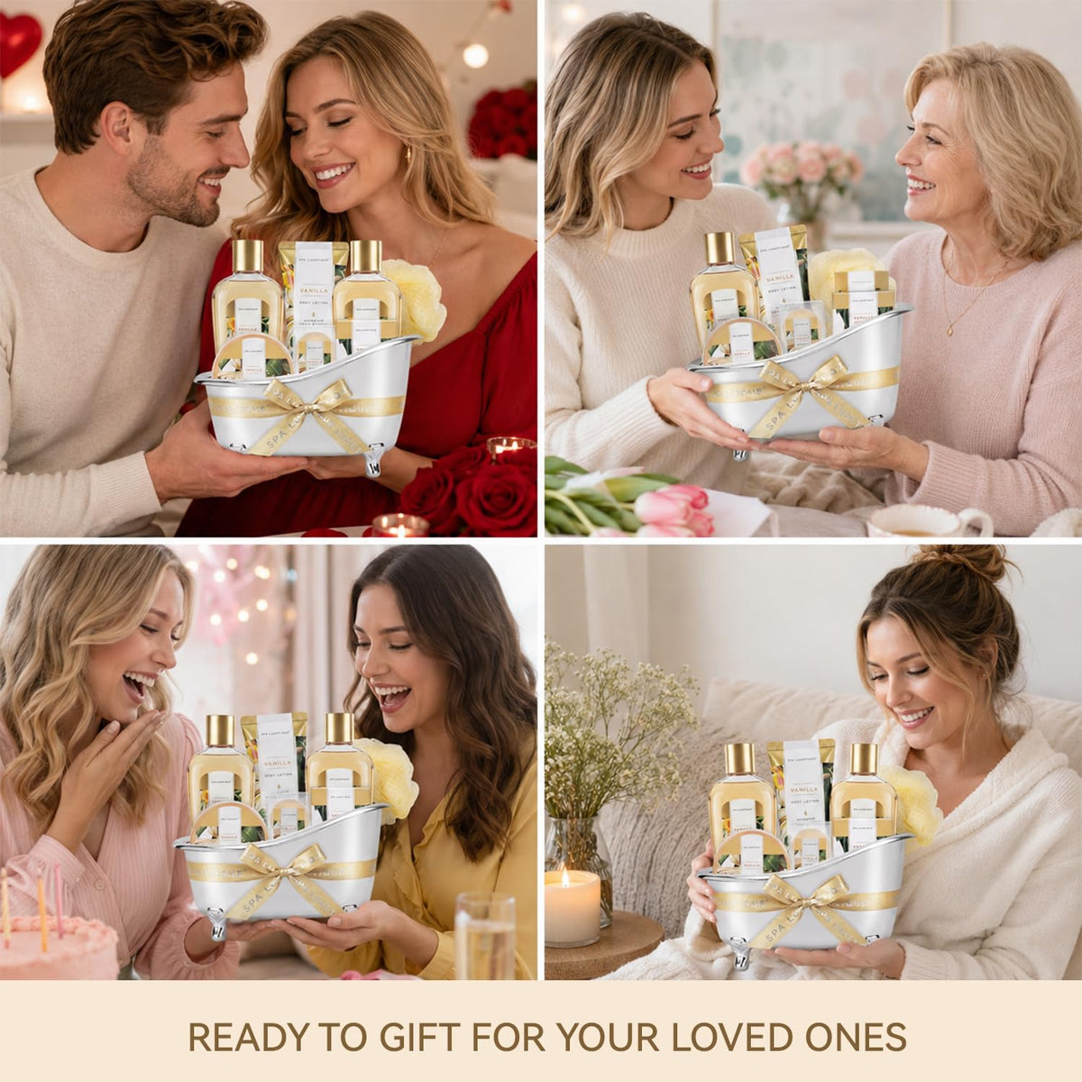 Relaxation gifts for women featuring Spa Luxetique set
