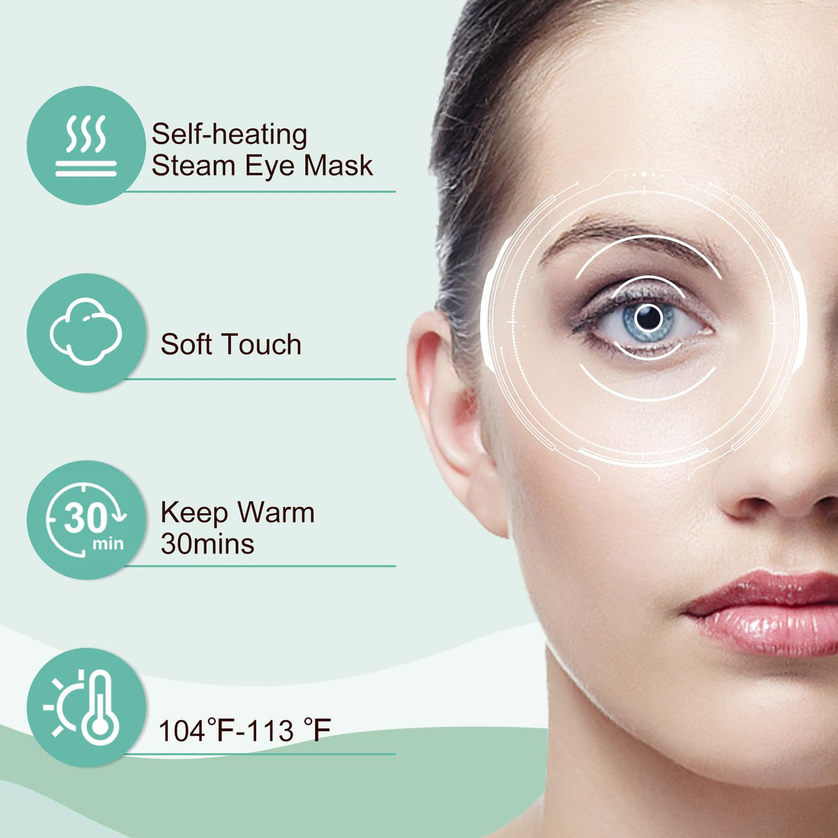 Relaxed individual wearing XPCARE steam eye mask