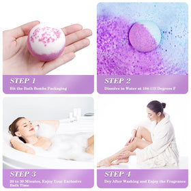 Relaxing bath scene with CalmNFiz bath bombs