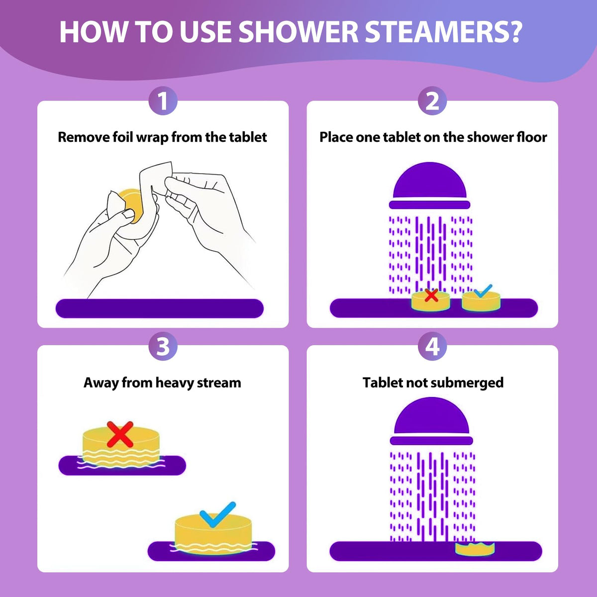 Relaxing shower scene with JoJowell Lavender Shower Steamer