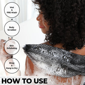 RelaxScene African Exfoliating Net Sponge with hanging ropes