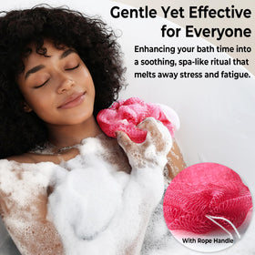 RelaxScene African Net Sponge in use during shower