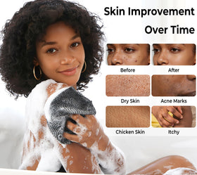 RelaxScene African Net Sponge in use during shower