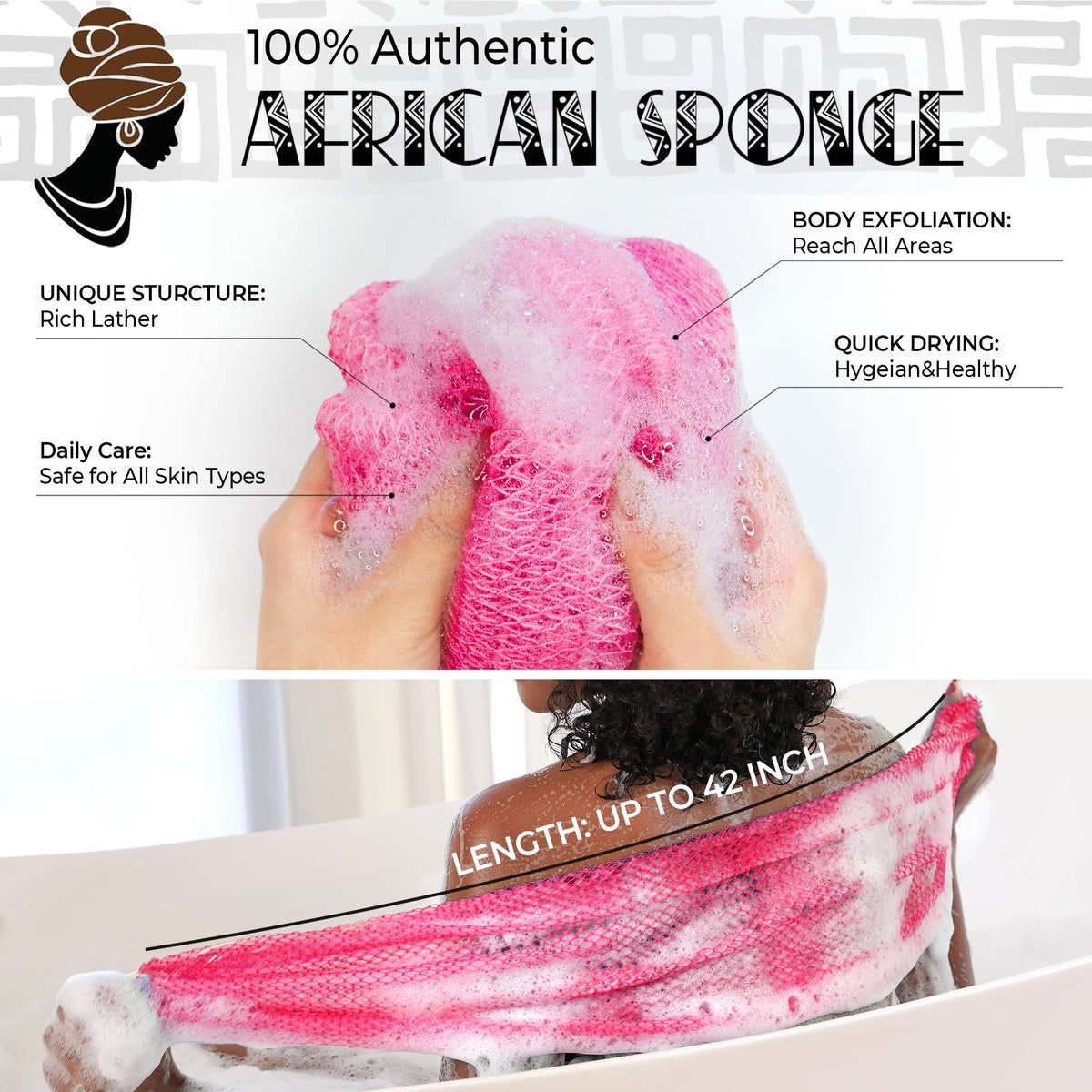 RelaxScene African Net Sponge showing fine knit texture
