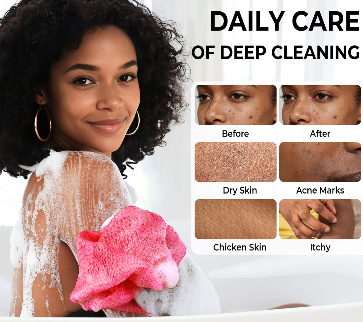 RelaxScene African Net Sponge with attached ropes for easy handling