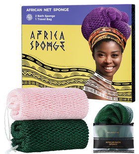 RelaxScene Afro Scrubber African Net Sponge in vibrant pink colour