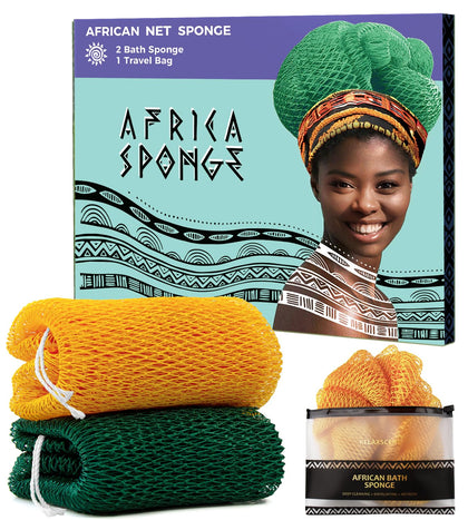 RelaxScene Authentic African Net Sponge in vibrant yellow colour