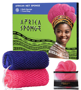 RelaxScene Authentic African Net Sponge purple and pink front view