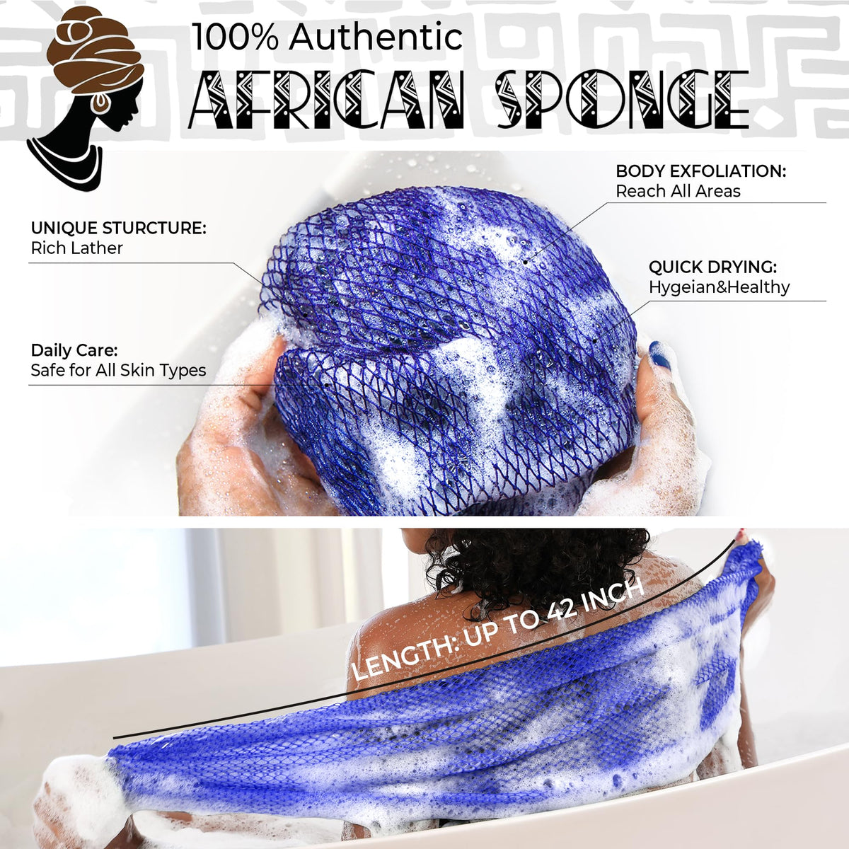 RelaxScene Authentic African Net Sponge vibrant colour options