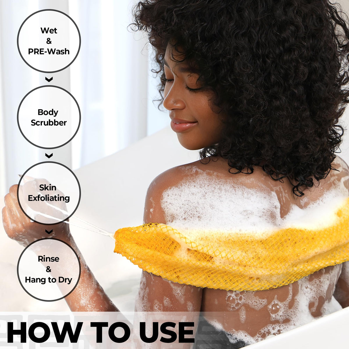 RelaxScene Authentic African Net Sponge with ropes for easy holding