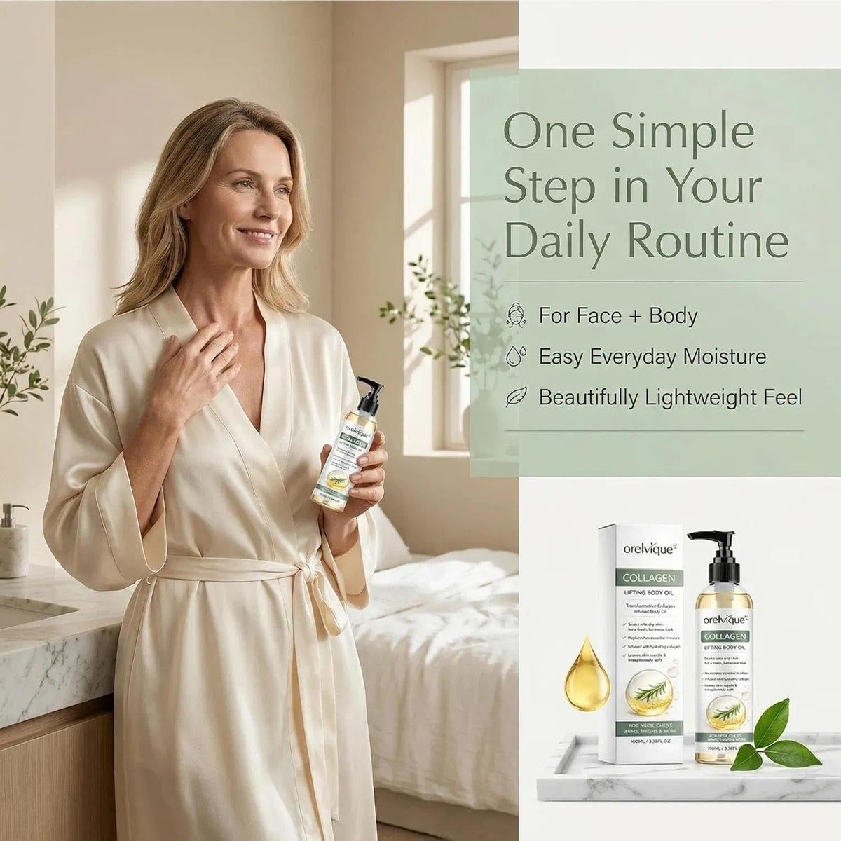 Relify Orelvique Collagen Oil lifestyle scene