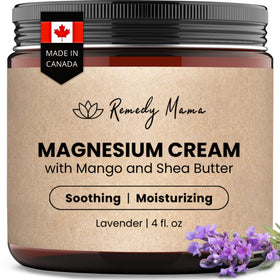 Remedy Mama Magnesium Cream 4oz glass jar front view